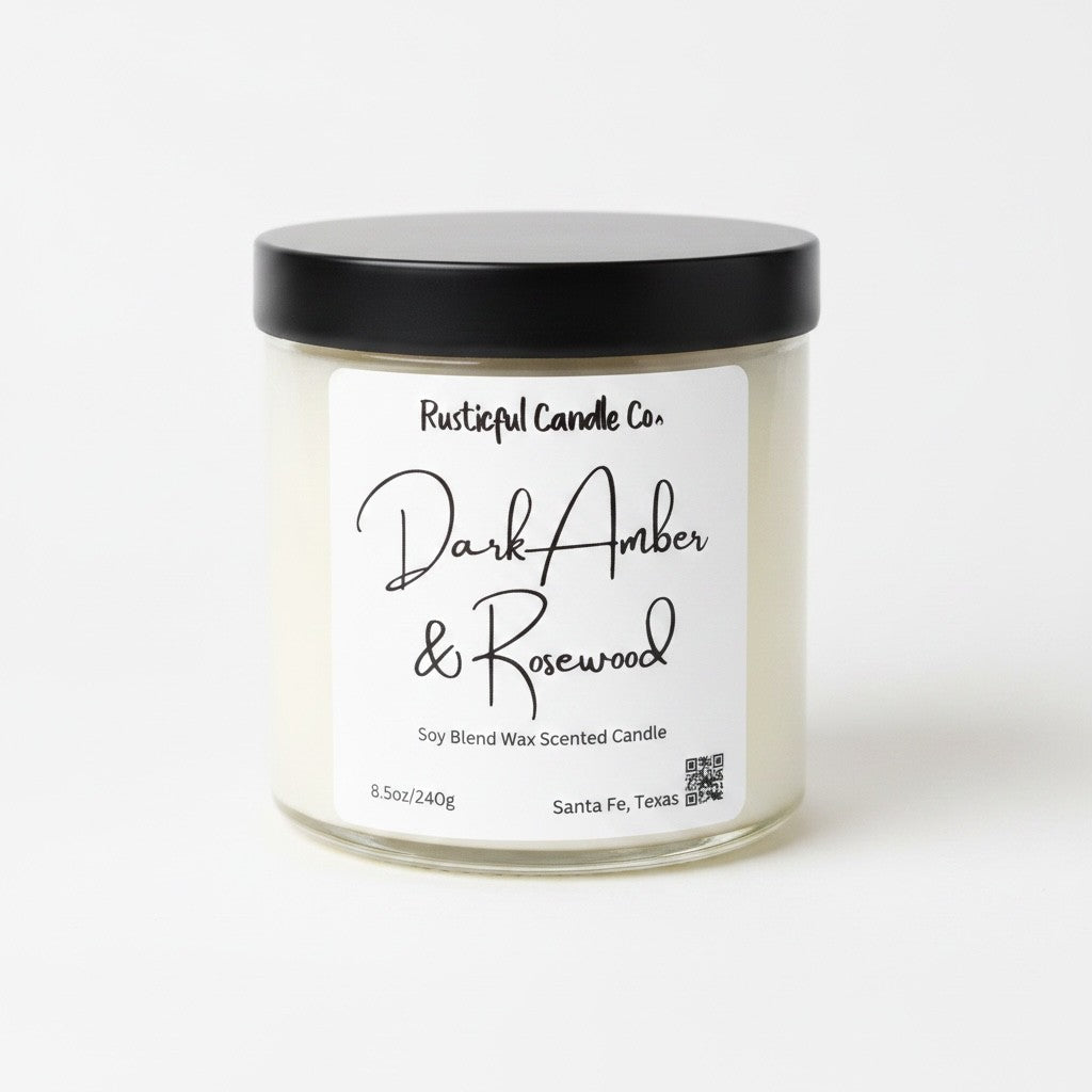 Dark Amber & Rosewood Scented Candle