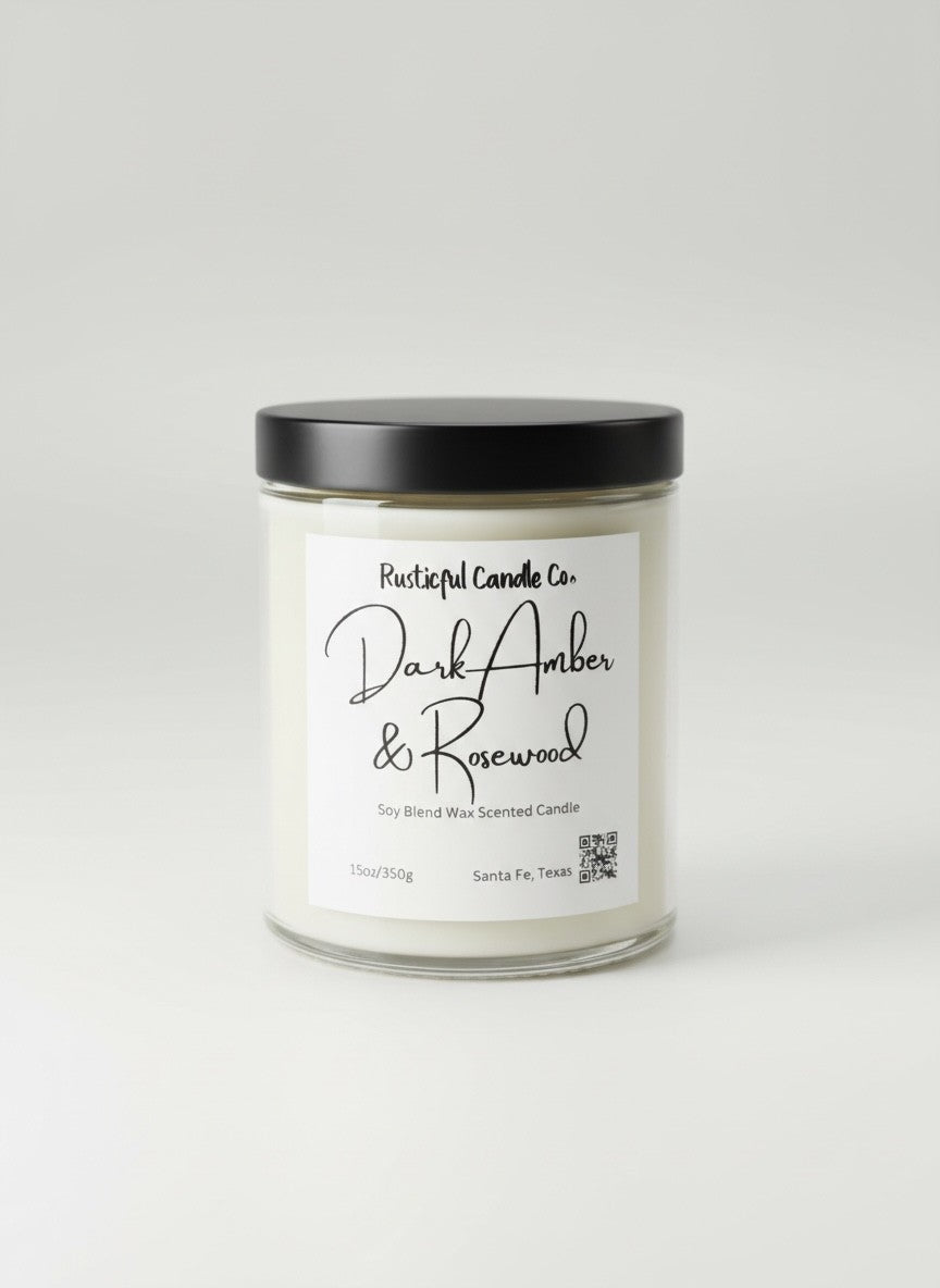 Dark Amber & Rosewood 2 Wick Scented Candle