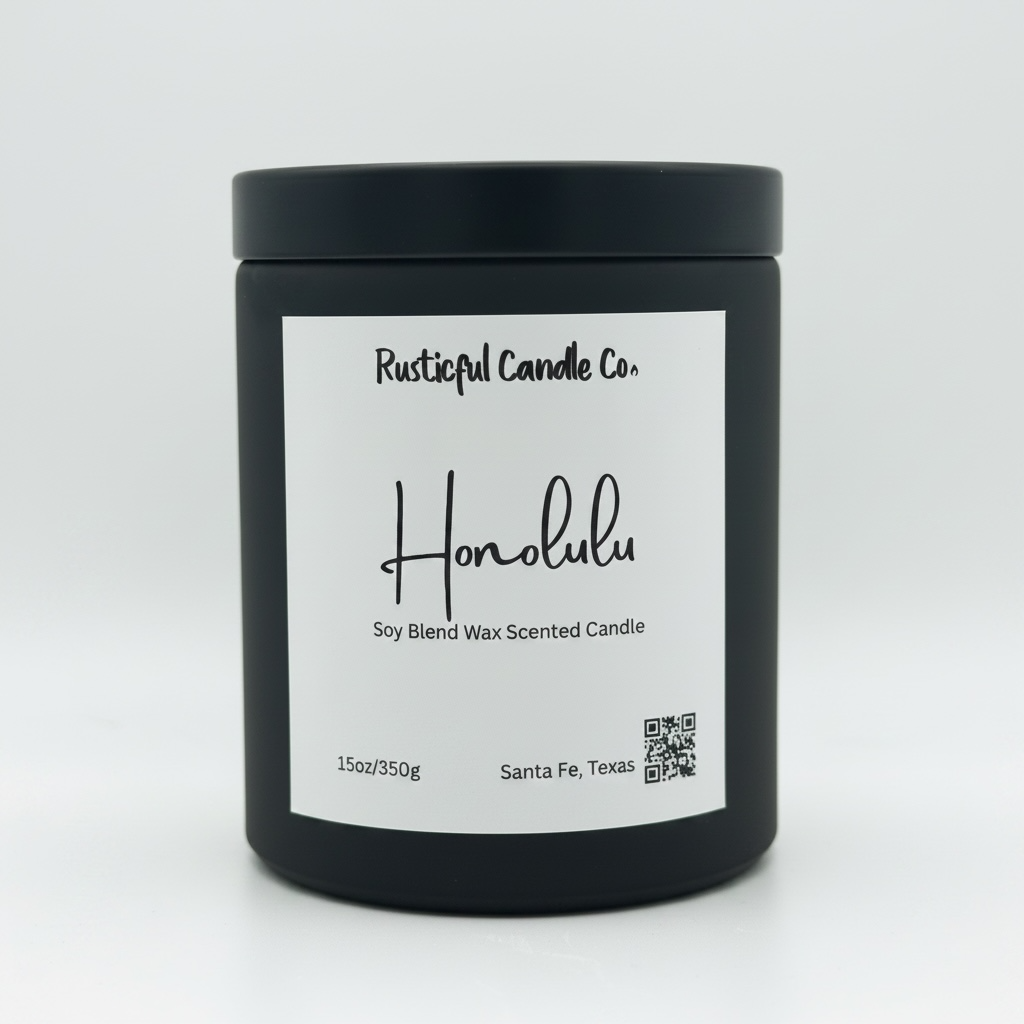 Clean white background product shot showing the 15oz/350g matte black jar