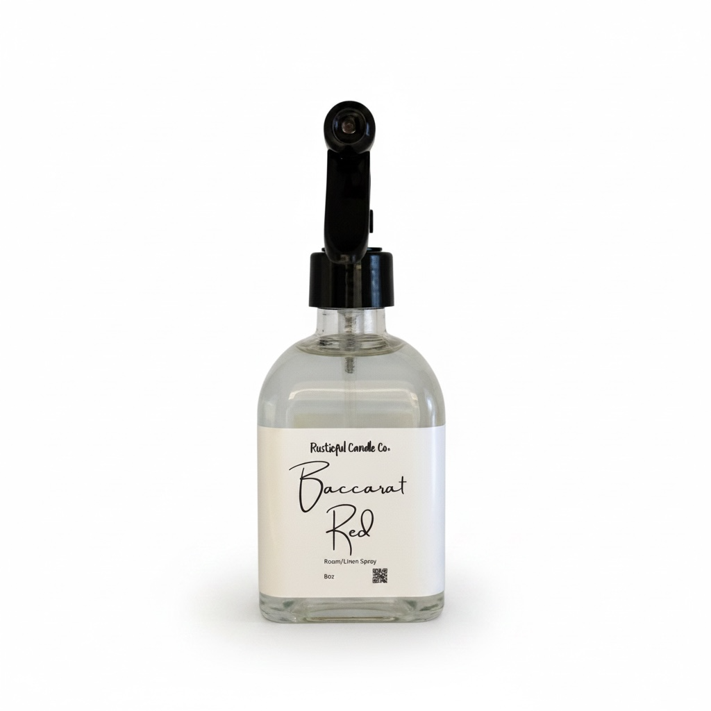 Baccarat Red room spray bottle with dropper on a white background