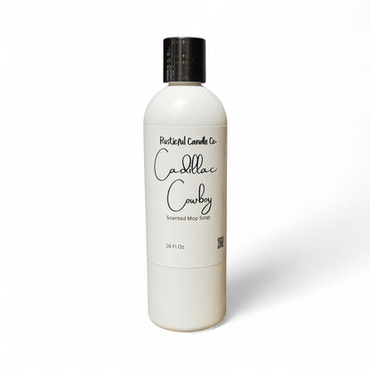 Bottle of Cadillac Cowboy scented soap on a white background