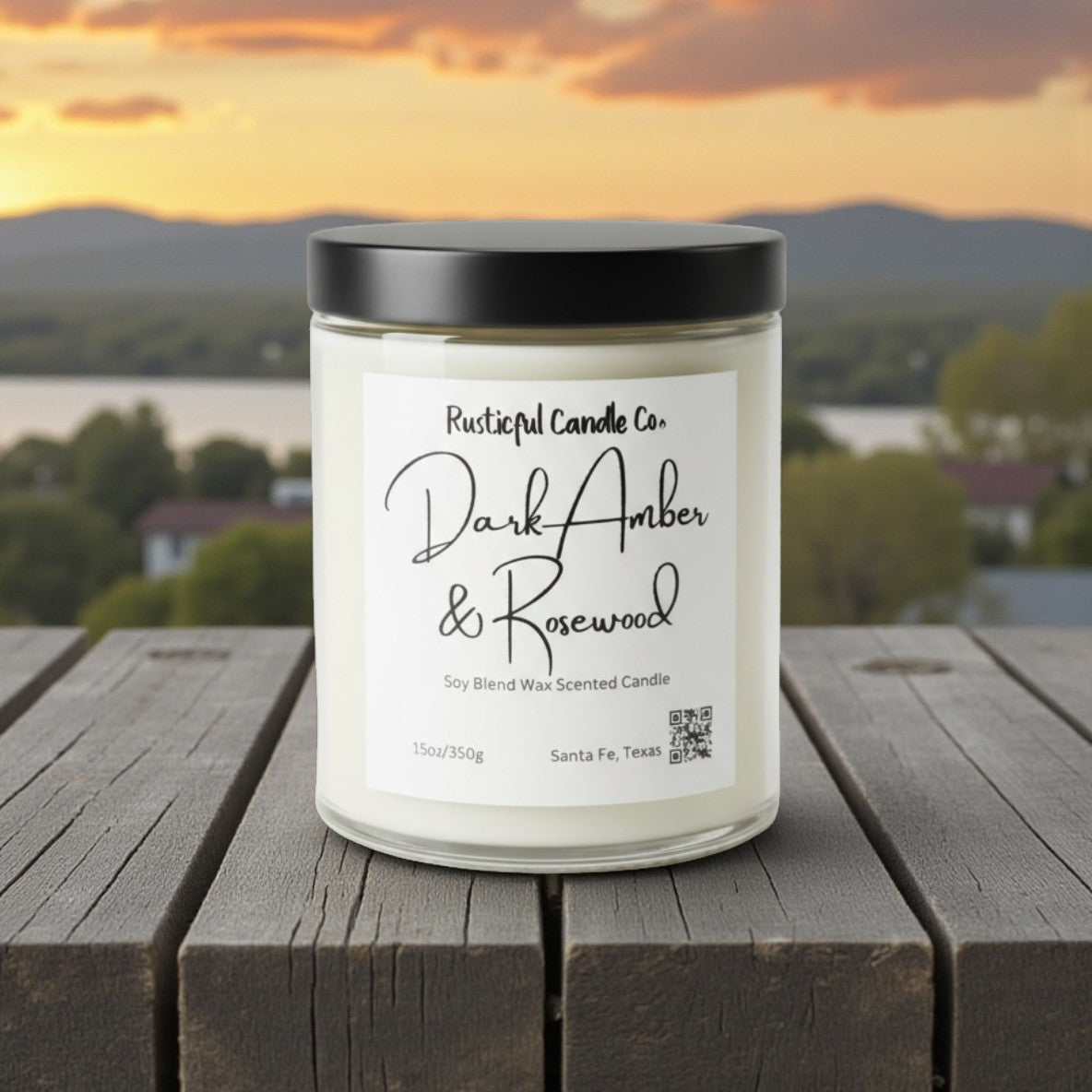 Dark Amber & Rosewood 2 Wick Scented Candle