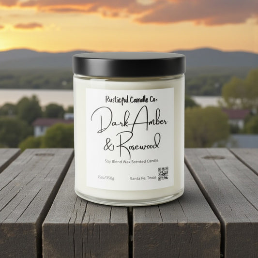 Dark Amber & Rosewood 2 Wick Scented Candle