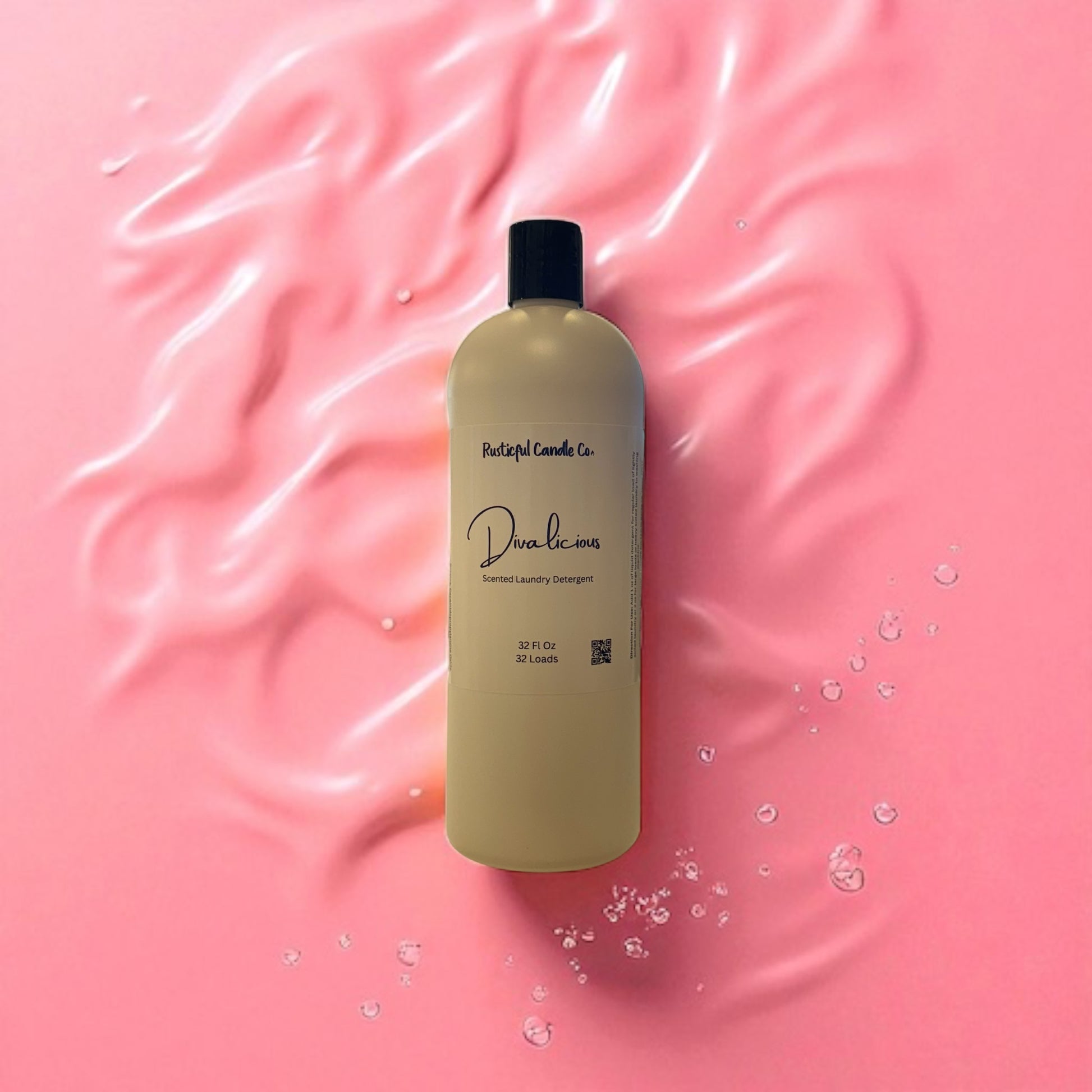 Bottle of 'Dove & Co.' shampoo on a pink background