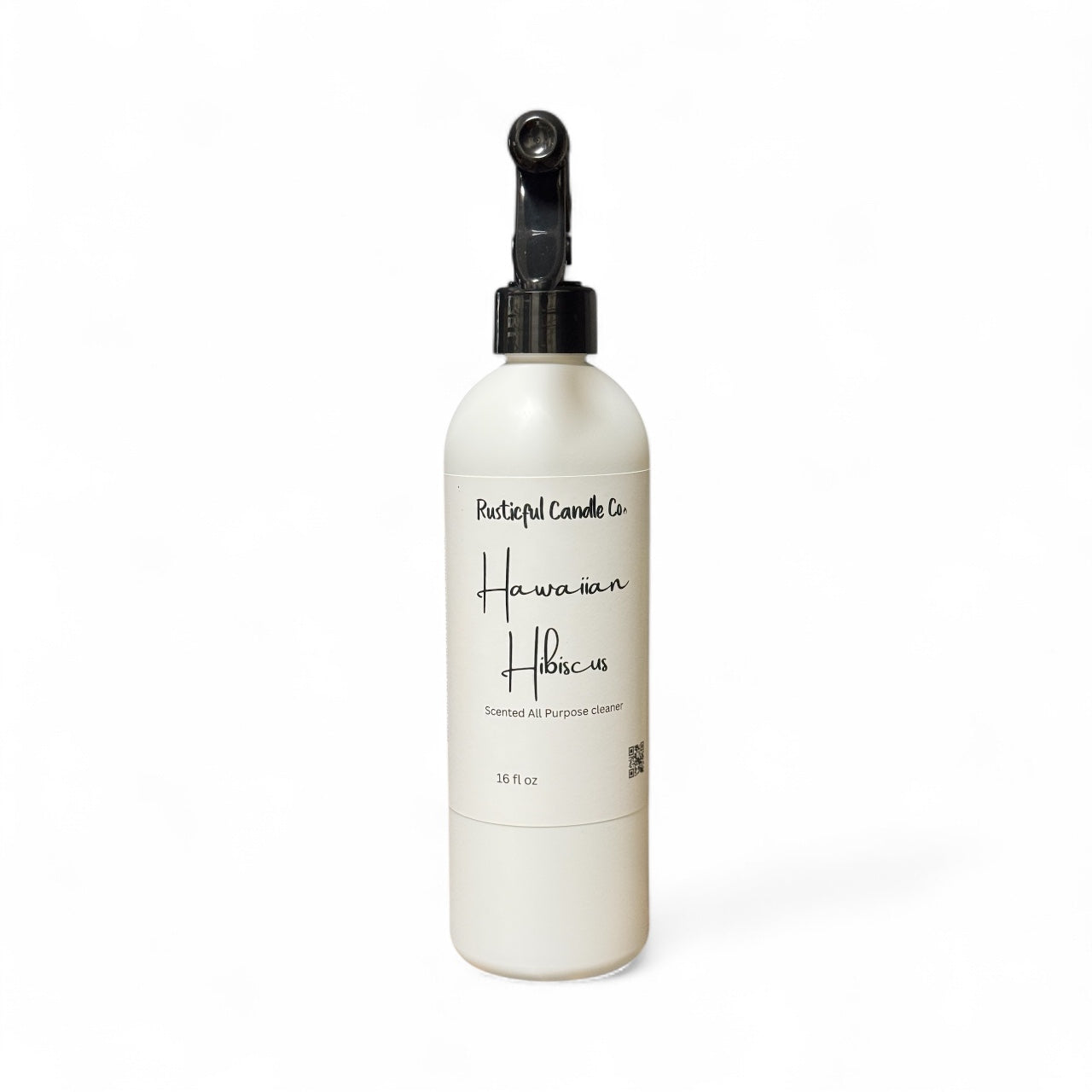 White bottle with black pump labeled 'Hawaiian Hibiscus' on a white background