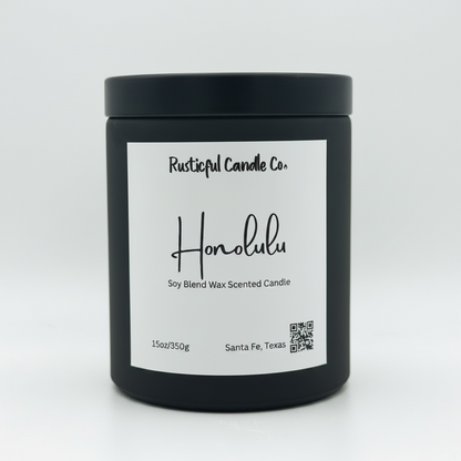 Clean white background product shot showing the 15oz/350g matte black jar