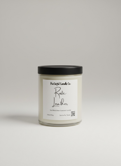 Rustic Leather 2 Wick Scented Candle