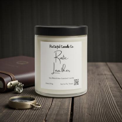 Rustic Leather 2 Wick Scented Candle