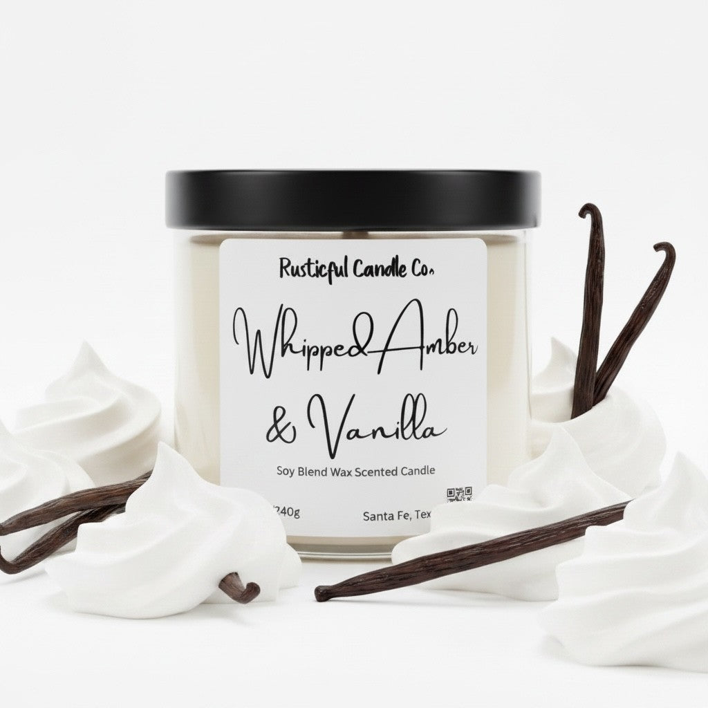 Whipped Vanilla & Amber Scented Candle