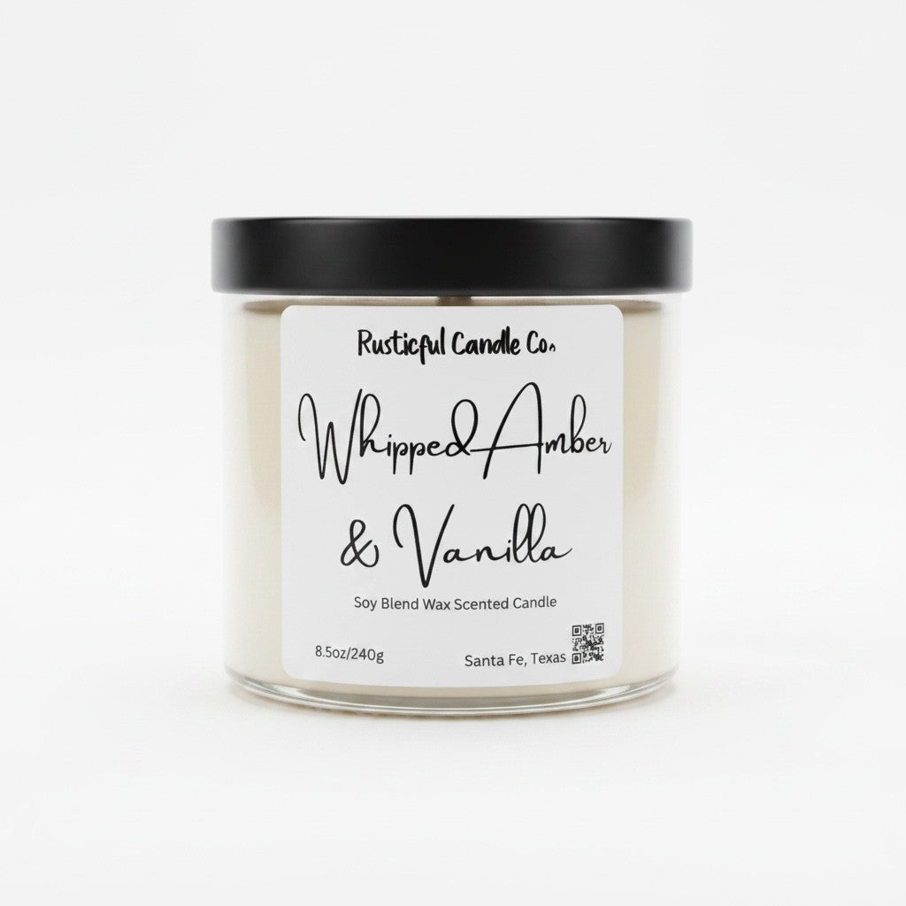 Whipped Vanilla & Amber Scented Candle